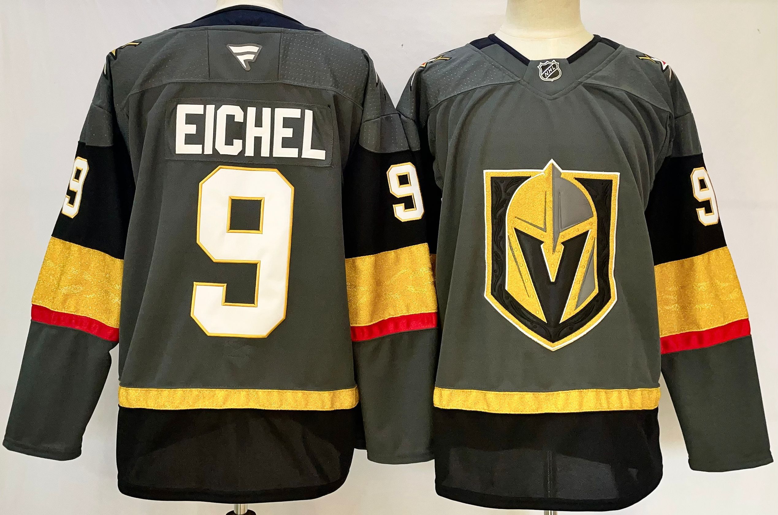 Men Vegas Golden Knights #9 Eichel Gray 2025 Home Premier Player NHL Jersey->more nhl jerseys->NHL Jersey